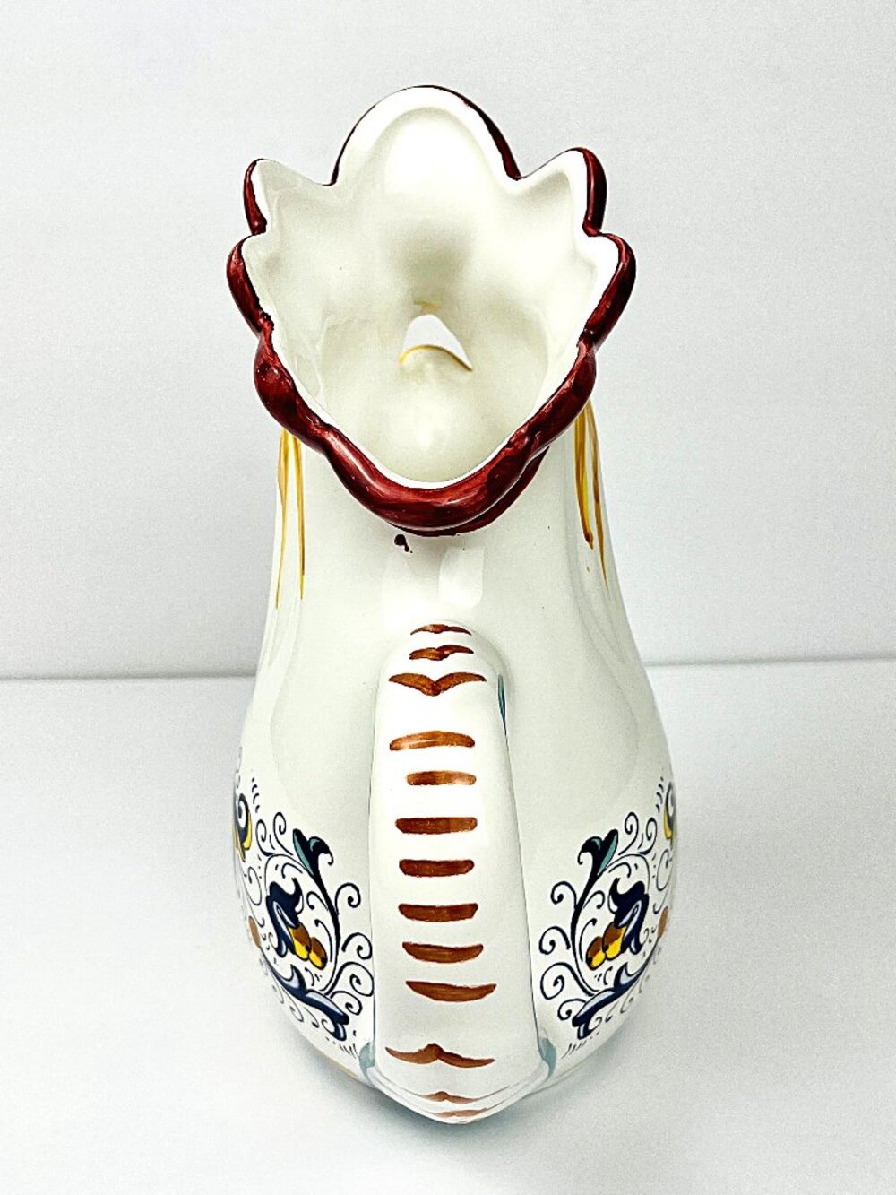 Sur La Table Rooster Pitcher Hand-Painted Earthenware 1 Liter - NEW - Picture 4 of 11